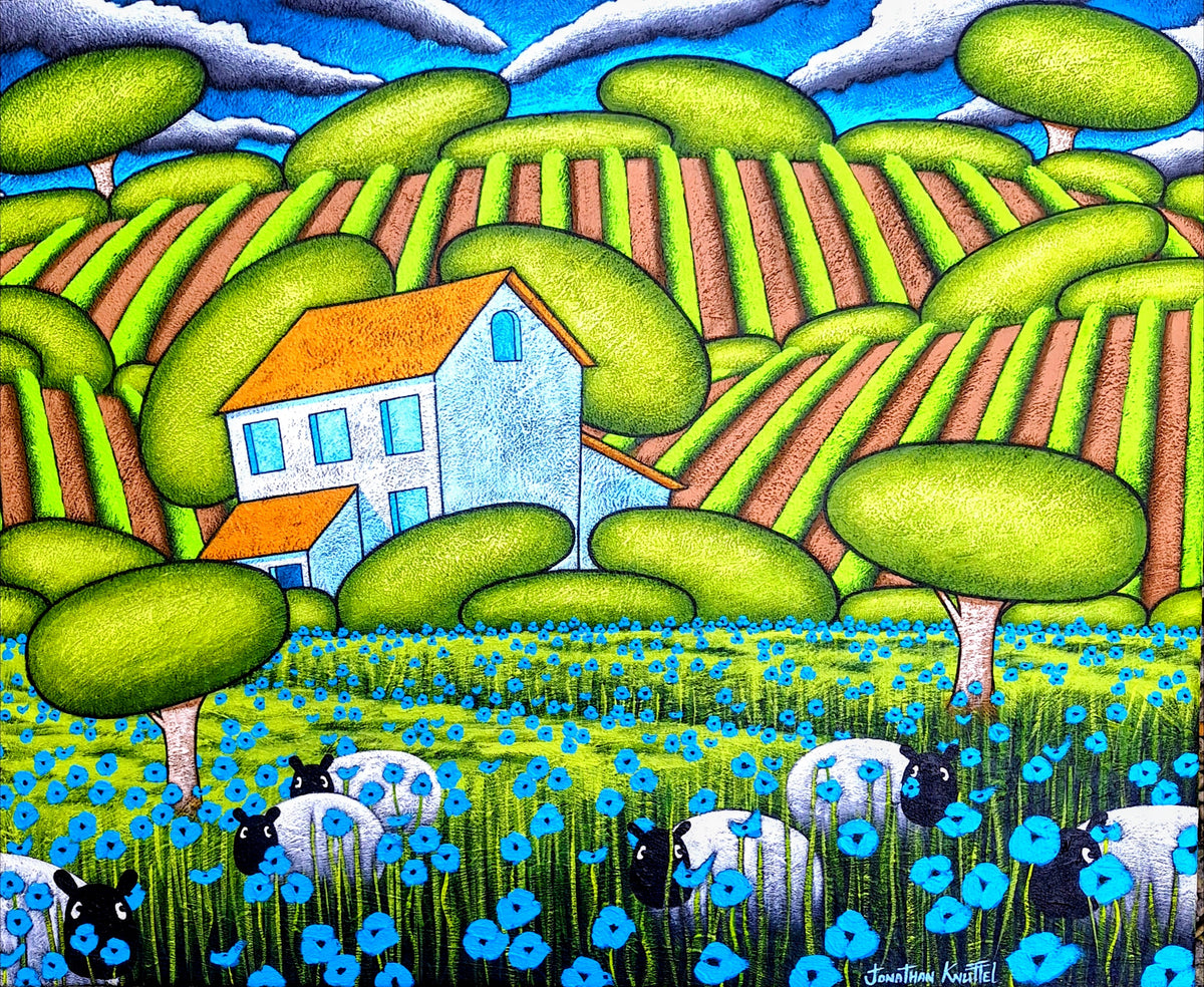Sheep in Blue Poppies WAS €1800